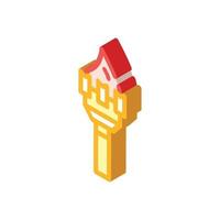 burning torch isometric icon vector sign illustration