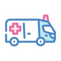 ambulance car color icon vector illustration sign