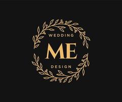 colección de logotipos de monograma de boda con letras iniciales, plantillas florales y minimalistas modernas dibujadas a mano para tarjetas de invitación, guardar la fecha, identidad elegante para restaurante, boutique, café en vector