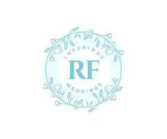 RF Initials letter Wedding monogram logos template, hand drawn modern minimalistic and floral templates for Invitation cards, Save the Date, elegant identity. vector