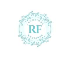 RF Initials letter Wedding monogram logos template, hand drawn modern minimalistic and floral templates for Invitation cards, Save the Date, elegant identity. vector