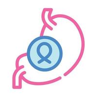 signo de ilustración de vector de icono de color de cáncer de estómago