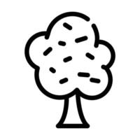 ilustración de vector de icono de línea de árbol de hojas de otoño