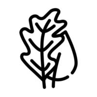 tree leaves line icon vector black illustration