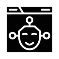 artificial intelligence seo optimization glyph icon vector illustration