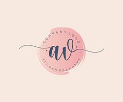 Initial AV feminine logo. Usable for Nature, Salon, Spa, Cosmetic and Beauty Logos. Flat Vector Logo Design Template Element.