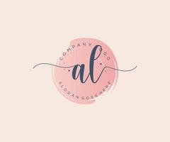 Initial AL feminine logo. Usable for Nature, Salon, Spa, Cosmetic and Beauty Logos. Flat Vector Logo Design Template Element.