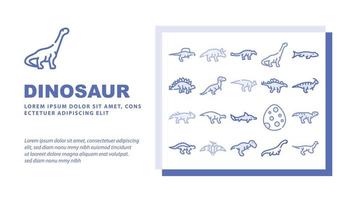 vector de encabezado de aterrizaje de animales salvajes de dinosaurio