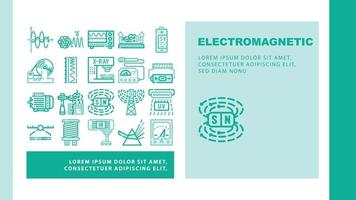 vector de encabezado de aterrizaje de física de ciencia electromagnética