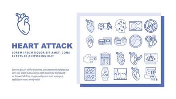 vector de encabezado de aterrizaje de enfermedad de ataque al corazón