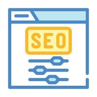 configuración de seo icono de color vector ilustración plana