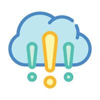 cloud exclamation marks color icon vector illustration