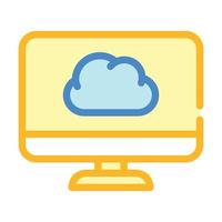 computer files cloud storage color icon vector illustration