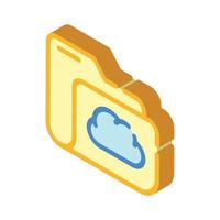 carpeta de la computadora almacenamiento en la nube icono isométrico ilustración vectorial vector