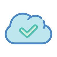 accept access cloud color icon vector illustration