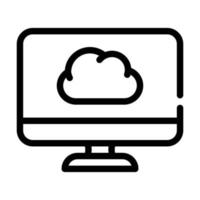 computer files cloud storage line icon vector illustration