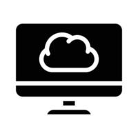 archivos informáticos nube almacenamiento glifo icono vector ilustración