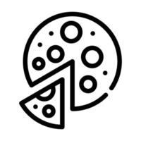 ilustración de símbolo de vector de icono de línea de pizza vegana