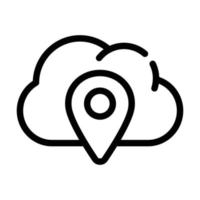 gps location cloud storage line icon vector illustration