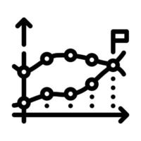 ilustración de vector de icono de línea de análisis de datos estadísticos