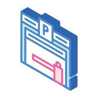 parking building isometric icon vector color illustration