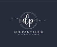 Initial DP feminine logo. Usable for Nature, Salon, Spa, Cosmetic and Beauty Logos. Flat Vector Logo Design Template Element.