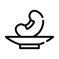 soy bean on plate line icon vector illustration