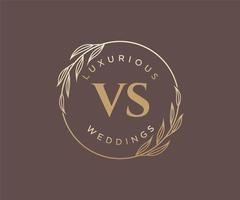 vs plantilla de logotipos de monograma de boda con letras iniciales, plantillas florales y minimalistas modernas dibujadas a mano para tarjetas de invitación, guardar la fecha, identidad elegante. vector