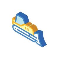 bulldozer tractor isometric icon vector isolated illustration