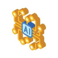 artificial intelligence ai scheme isometric icon vector illustration