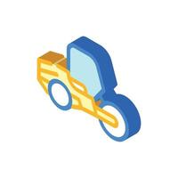 road roller isometric icon vector isolated illustration