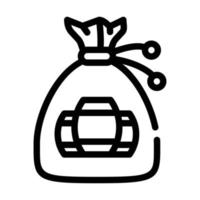 Ilustración de vector de icono de línea de bolsa de barriles de lotería