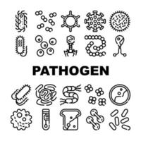 Pathogen Virus Disease Collection Icons Set Vector