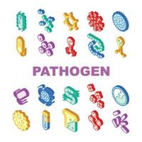 Pathogen Virus Disease Collection Icons Set Vector