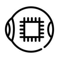 microchip for good eye vision line icon vector illustration