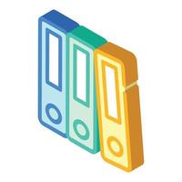 accounting report folders isometric icon vector illustration