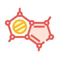 molecular structure color icon vector isolated illustration