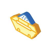 container with construction garbage isometric icon vector illustration