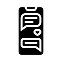 loving correspondence messenger glyph icon vector illustration