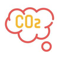 ilustración de símbolo de vector de icono de color de nube de co2