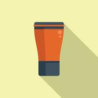 Flask thermo cup icon flat vector. Coffee mug vector