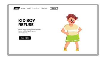 Kid Boy Refuse And Disgust Pose Expression Vector