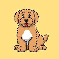 Cute Golden Doodle Dog Cartoon Vector Icon Illustration. Animal Dog  Icon Concept Isolated Premium Vector. Flat Cartoon Style