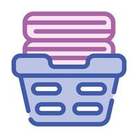 washed clean clothes in basket color icon vector illustration