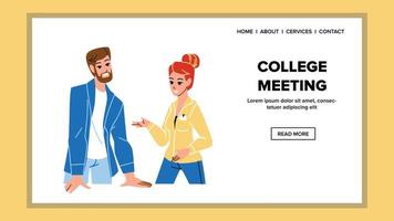 College Meeting Students Communication Vector