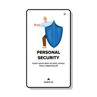 Personal Security Service Using Young Man Vector