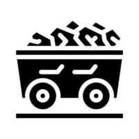 coal cart glyph icon vector illustration