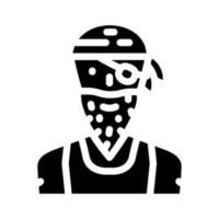 pirata persona glifo icono vector ilustración