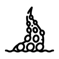 pulpo tentáculos línea icono vector ilustración