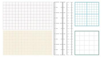 Metric Graph Paper And Corner Ruler Set Vector